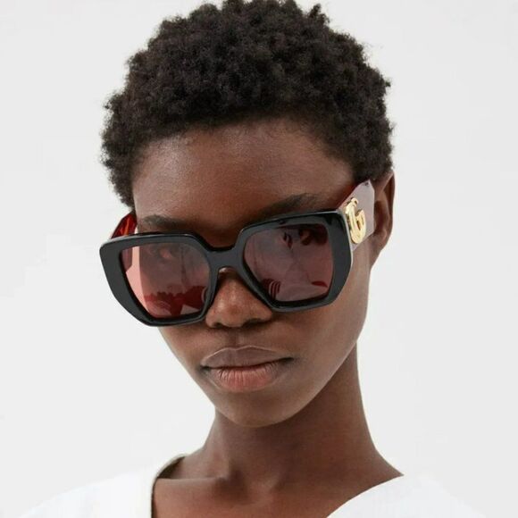 Gucci Accessories - SALE! NEW Gucci GG0956S 009 Black Havana Orange Cat Eye Unisex Sunglasses